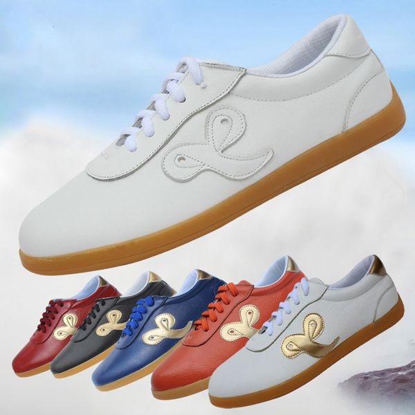 

cowhide leather tai chi shoes multicolor martial art shoes taiji boxing practice flexible 6 colors