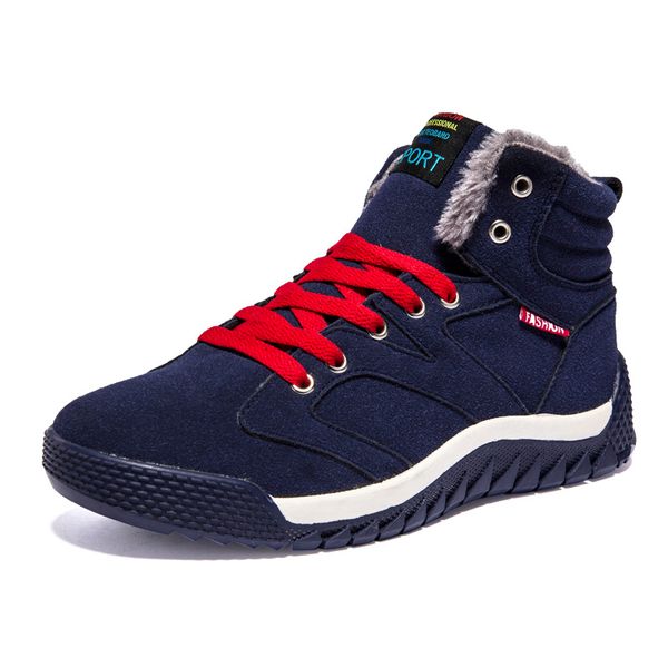 

men boots men's winter shoes fashion snow boots shoes plus size winter sneakers ankle men black blue footwear