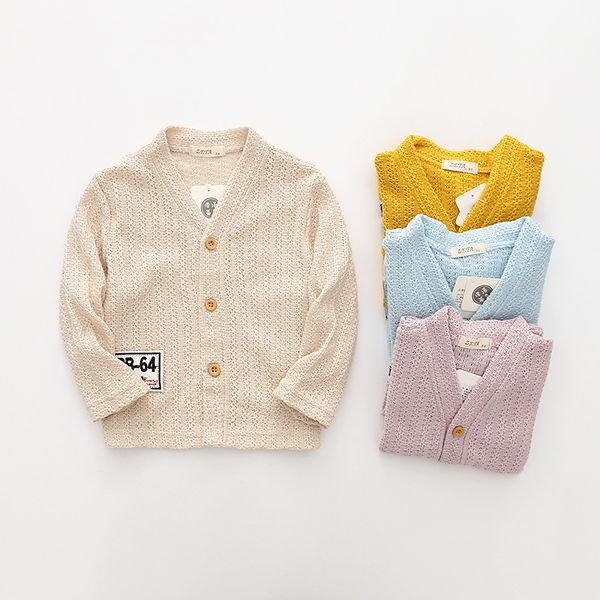 

children clothing sweater new boys girls spring autumn cotton single breasted knit coat infants 2-7 years kids clothes, Blue