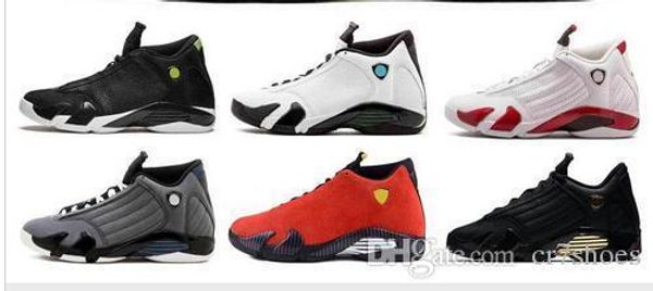 

14 14s fusion varsity red suede thunder black mens basketball shoes xiv playoffs sneakers with shoes box