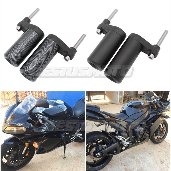 

motorcycle black&carbon no cut frame sliders crash falling protector for yzf-r1 yzfr1 yzf r1 2007 2008