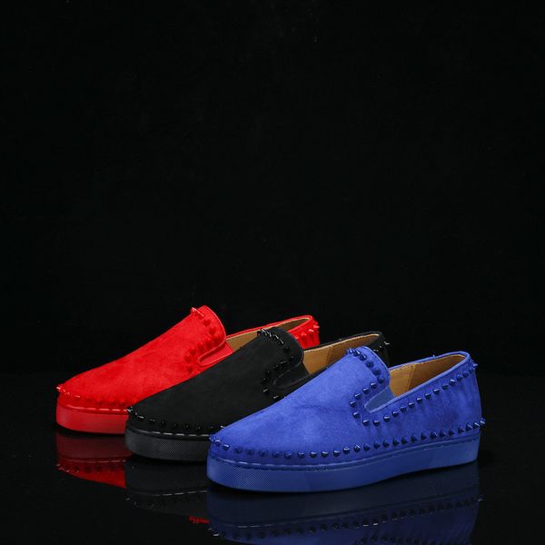 

low red bottom sneakers for men luxury black leather&spikes fashion casual mens womens shoes 2020 designer leisure big size