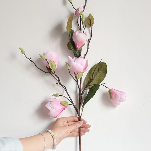 

31 silk magnolia 7 head artificial flower home wedding centerpiece decor