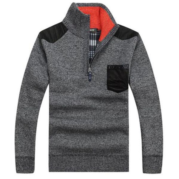 

big size 3xl warm thick velvet cashmere sweaters men winter pullovers zipper mandarin collar man casual clothes pattern knitwear, White;black