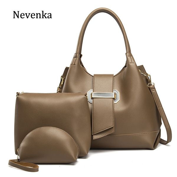 

nevenka women bag large capacity female pu leather handbag handbags plaid women bags 2019 set 3 pieces bags