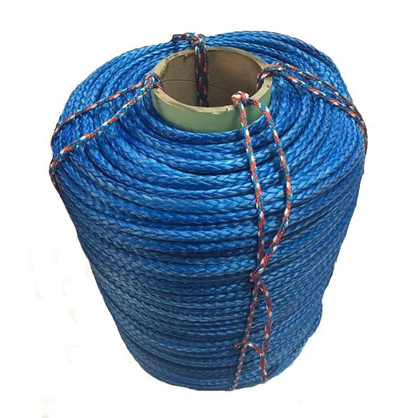 

14mm x 100m length synthetic uhmwpe rope winch line towing rope blue color