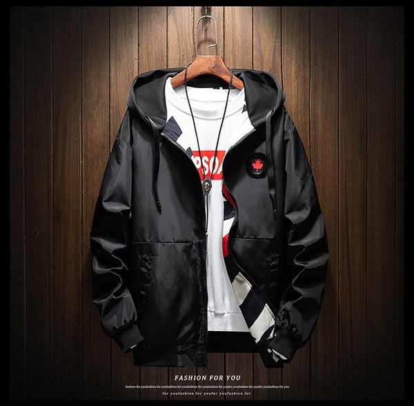 

fashionable men's jacket new design wear men's jacket camouflage jacket on both sides casual spring outerwear size m-5xl-2, Black;brown