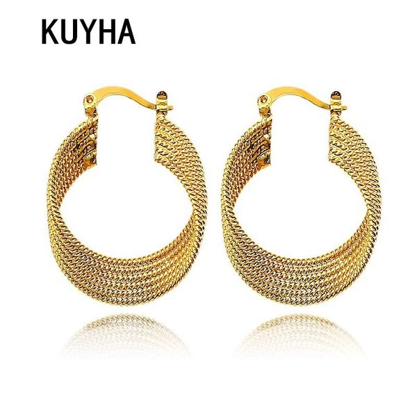 

earrings women hoop earrings big round design geometric pendant fashion statement wedding for female party jewelry, Golden;silver