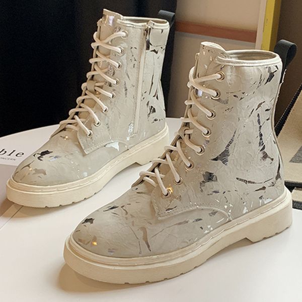 

women shoes black white fashion punk platform ankle boots combat boots for women thick bottom ladies shoes zapatos de mujer