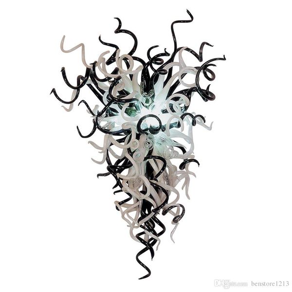 

hand blown glass egyptian chandelier led light source wedding decor living room pendant light style black and white glass chandelier