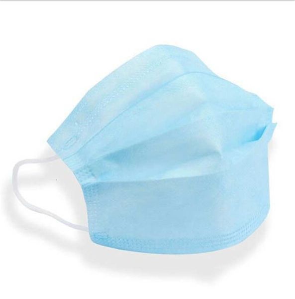 

in stock 50 1pcs blue non woven ear loop 3 ply dust party mask blue face mask