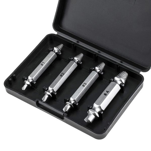 

4pcs/set hss double damaged screw extractor woodworking drill bit remover broken speed out easy out bolt tool