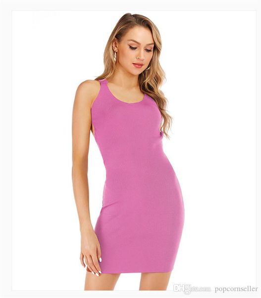 

backless wrap women dresses fashion designer scoop neck sleeveless bodycon dresses summer casual womens clothing, Black;gray
