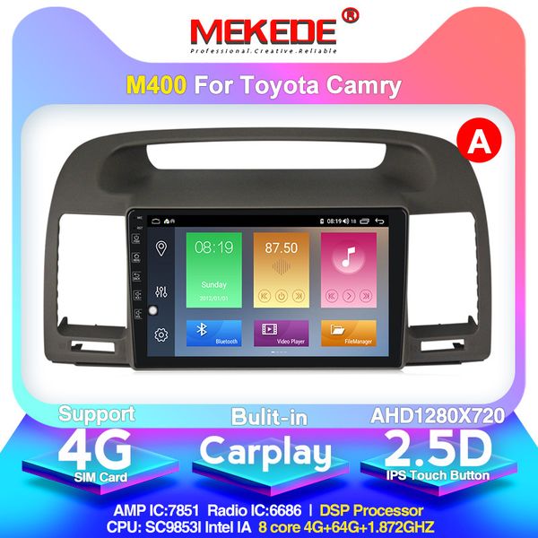 

4g + 64g 2din android 10,0 автомобильные мультимедиа для камри 2002-2006 dvd-плеер автомобиля gps навигации аксессуар 4g интернета