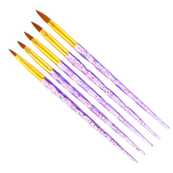 

5 pcs acrylic painting drawing uv gel carve diy brush pen tool nail art set