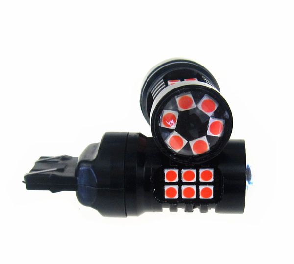 

red color t 20 led strobe flashing brake tail light parking safety warning bulbs 30 piece 3030led red color
