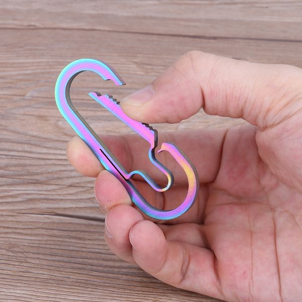 

edc outdoor camping carabiner titanium alloy keychain hanging buckle snap hooks