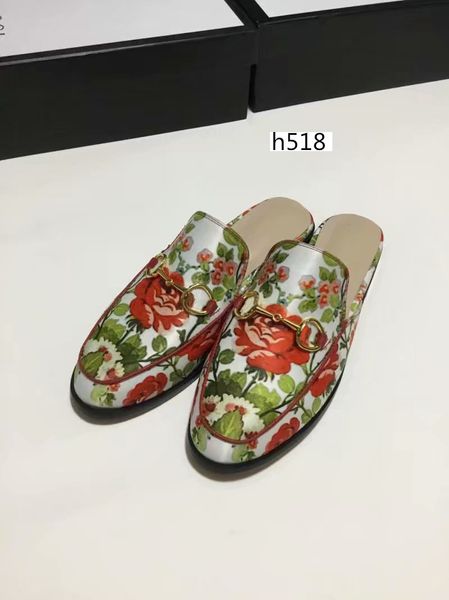 

luxury mules 423513 princetown designer classic slippery metal buckle beach slippers soft lazy lovers shoes size 40, Black