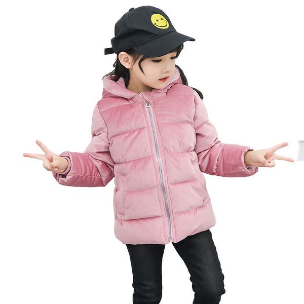 

children winter coat 2018 new jackets girls kids boys coats fashion corduroy girls parka coats thick warm children outerwear w33, Blue;gray