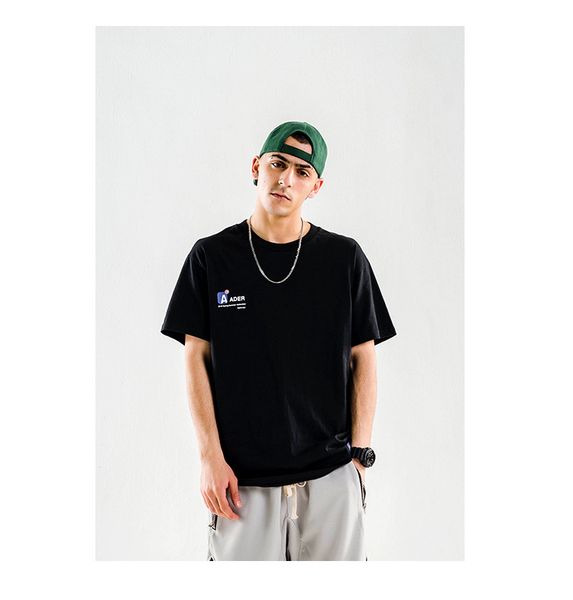 

mens designer tees spring-summer 2020 new tide brand simple letter printing men's casual short sleeve t-shirt m-xl, White;black