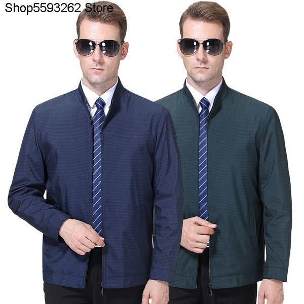

2020 autumn style men's jacket shirt middle-aged and elderly men's wear leisure men coat thin section jacket male middle age, Black;brown