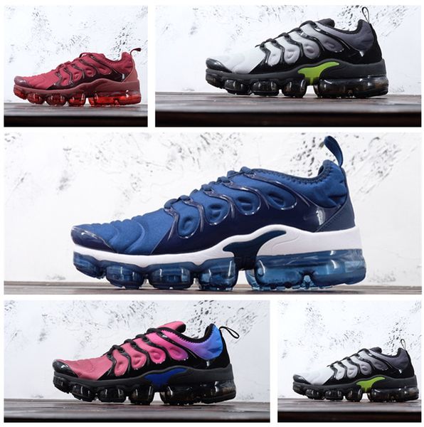 

2019 Men Running Shoes TN Plus Triple Black White Sunset Photo Blue Wolf Grey USA Designer Shoes Sport Sneakers Trainers 36-45