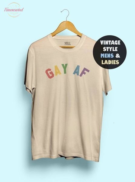 

vintage rainbow shirt women cute funny tshirt tee gay af tee shirts lgbt gay shirt lesbian shirt men 70s pride 1970s, White