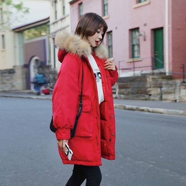 

2019 new women's jacket fur collar outerwear female 5 colors coat jacket hooded winter for women parkas mujer, Tan;black