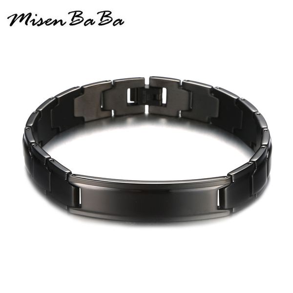 

новая мода панк из нержавеющей стали звеньевые цепи браслет для женщин человек tabula rasa браслет оптовой продажи ювелирных изделий, Black