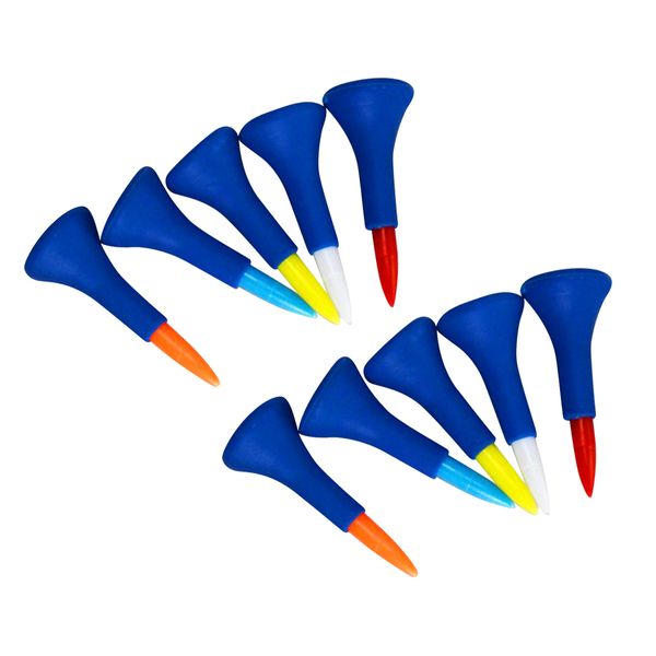 

10 pieces 4.2cm rubber cushion golf tees set random color reduce hit impact