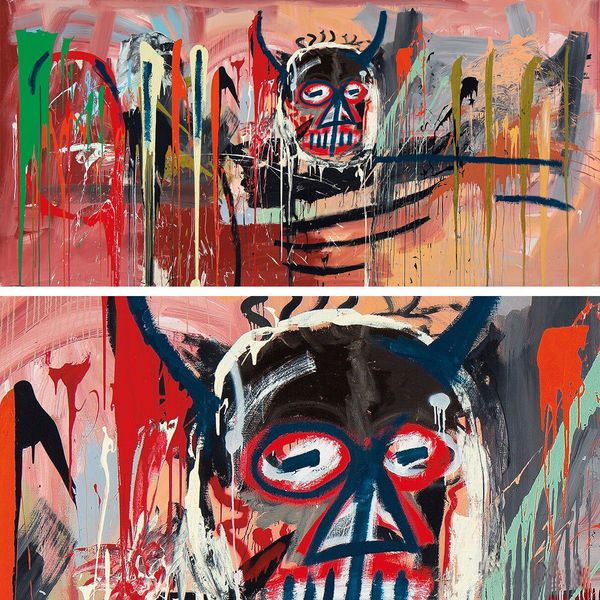 

2 pieces untitled 1982 mask by jean-michel basquiat home decor hd print oil painting on canvas wall art canvas pictures 200305