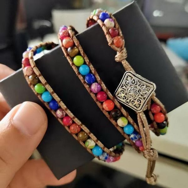 

fashion-new luxury designer womens vsco girl friendship 3 layers beads rope braided chain bracelets 4mm jewelry gifts for women girls, Black