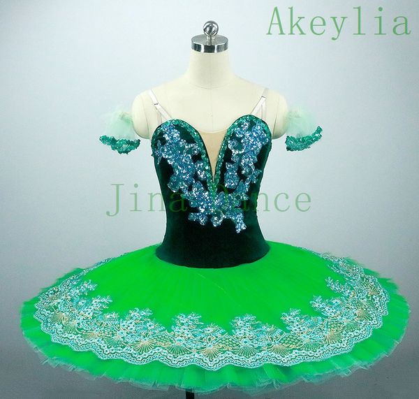 

velvet esmeralda professional ballet tutu girls green pancake peformance tutus sugar plum fairy ballet dress ballet stage costumes kid, Black;red