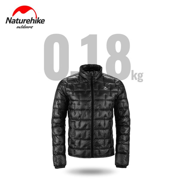 

2020 naturehike 180g thermal down winter jacket men and women 1000 fluffiness outdoor ultralight down jacket windbreak covercoat, Blue;black