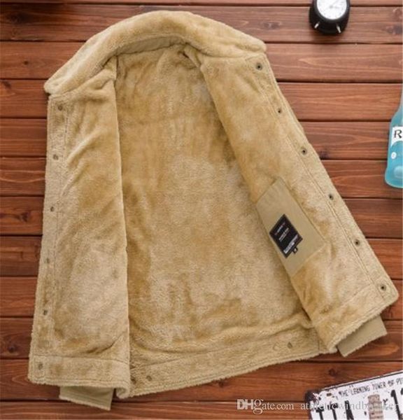 

мужчины solid color добавить бархатная куртка вскользь mens отворотом шеи пальто сыпучие зимние погон верхняя одежда мода бизнес одежда, Black;brown