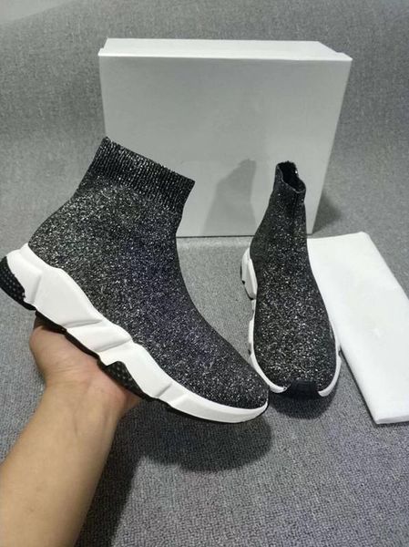 

new designer fashion boot for women & men speed trainer red triple black flat casual shoes sock boot mens sneaker shoe fz01