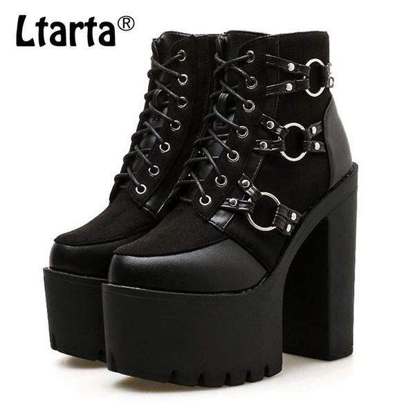 

ltarta 15cm women new classic high thick bottom with waterproof platform high-heeled nightclub boots boots -686-81, Black