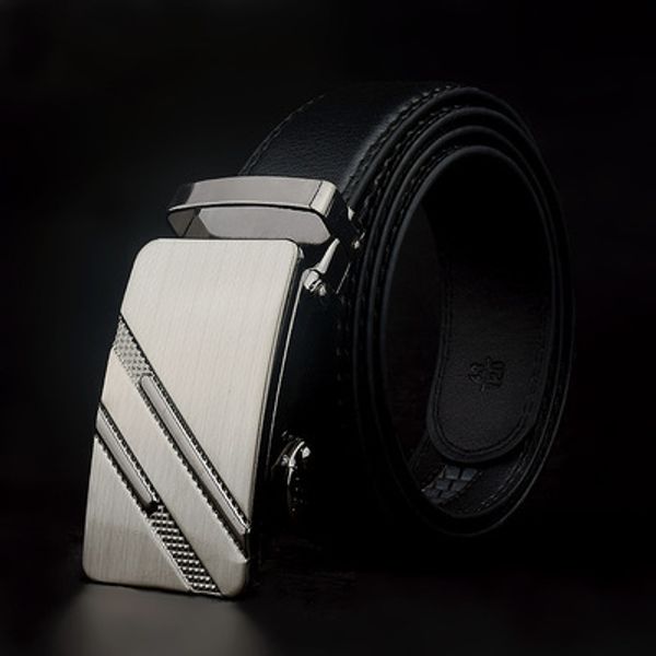 

cow leather men's belt 2019 alloy buckle belts cow strap for male automatic buckle belts for men, Black;brown