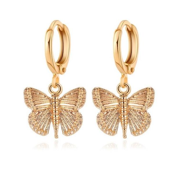 

vintage butterfly earrings alloy insect earring gold & silver color butterfly earrings fashion jewelry gift for girls