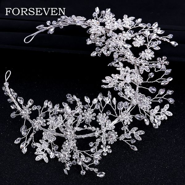 

rhinestone headbands for women wedding headband hair accessories bride tiaras handmade headpiece hair vine hair band, Golden;white