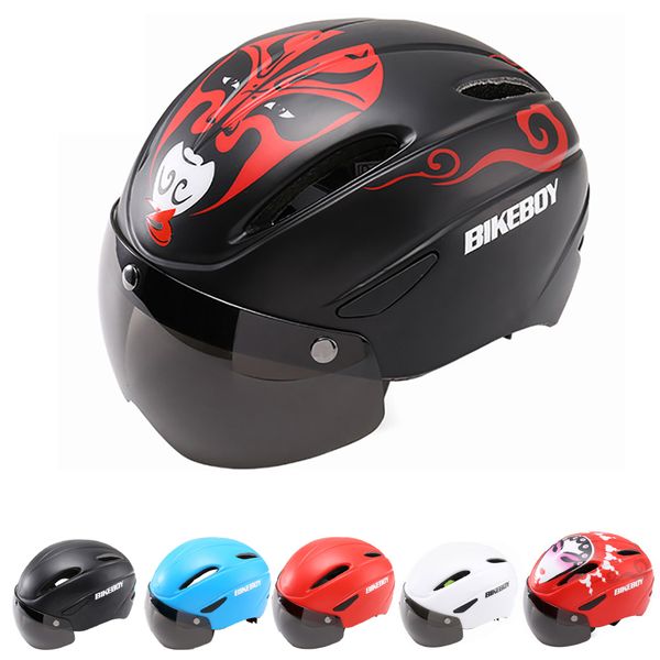 

mtb road mountain racing bike helmet with goggles ultralight roller-skating bicycle cycling helmet integrated molding windproof
