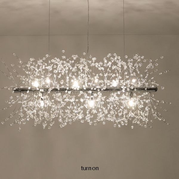 

led modern crystal pendant lamps european romantic flower dandelion hanging lights fixture american shopping mall l dining room indoor light