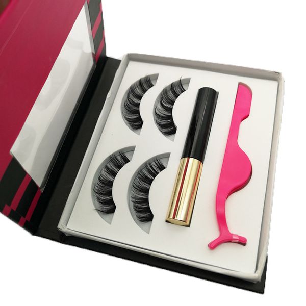 

magnetic liquid eyeliner & magnetic false eyelashes & tweezer set magnet false eyelashes set glue make up tools rra1069