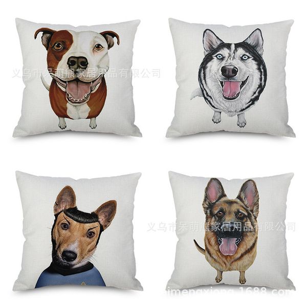 

new pattern pets dog flax pillow cartoon home furnishing imitate hold ma pillow case automobile sofa back cushion cushion pillow