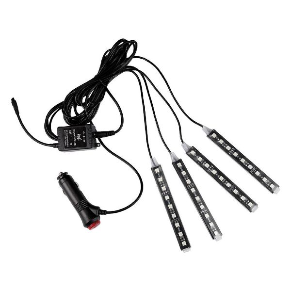 

partol 4pcs/set 9 for one rgb car led strip lights car styling decorative atmosphere lamps interior light with remote controller