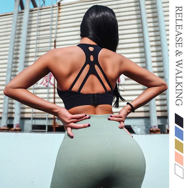 

r&w high intensity hiit women sports fitness hip up woman high support cross back gym bras vest bra underwear tight, White;black