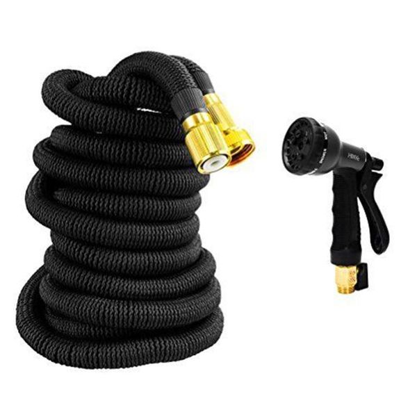 

new expandable flexible garden water hose pipe 8 mode spraing spray nozzle gun 25 50 75 100 ft good quality watering irrigation