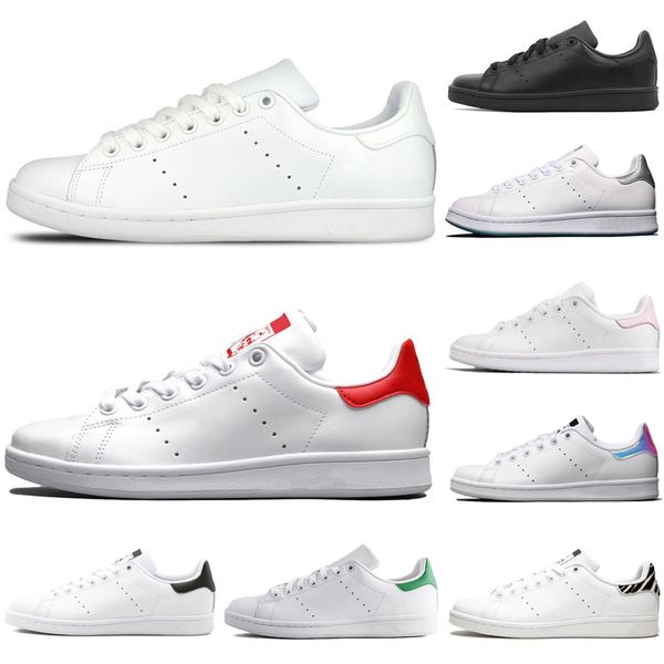 

designer casual shoes stan smiths white pink black green fashion men leather brand women shoes flats sneakers36-44
