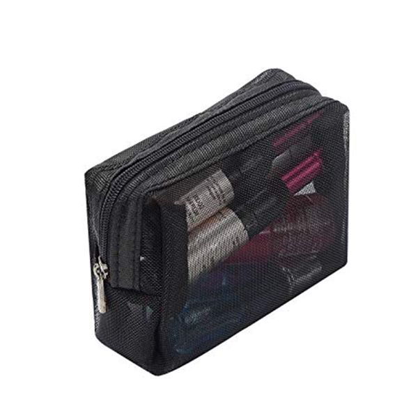 

mesh makeup bag see through zipper pouch travel cosmetic toiletries organizer bag sale-wt