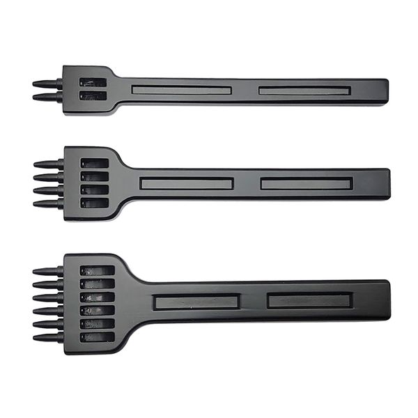 

3x steel leather diy punch tool leather craft tooth punch 2/4/6 prong